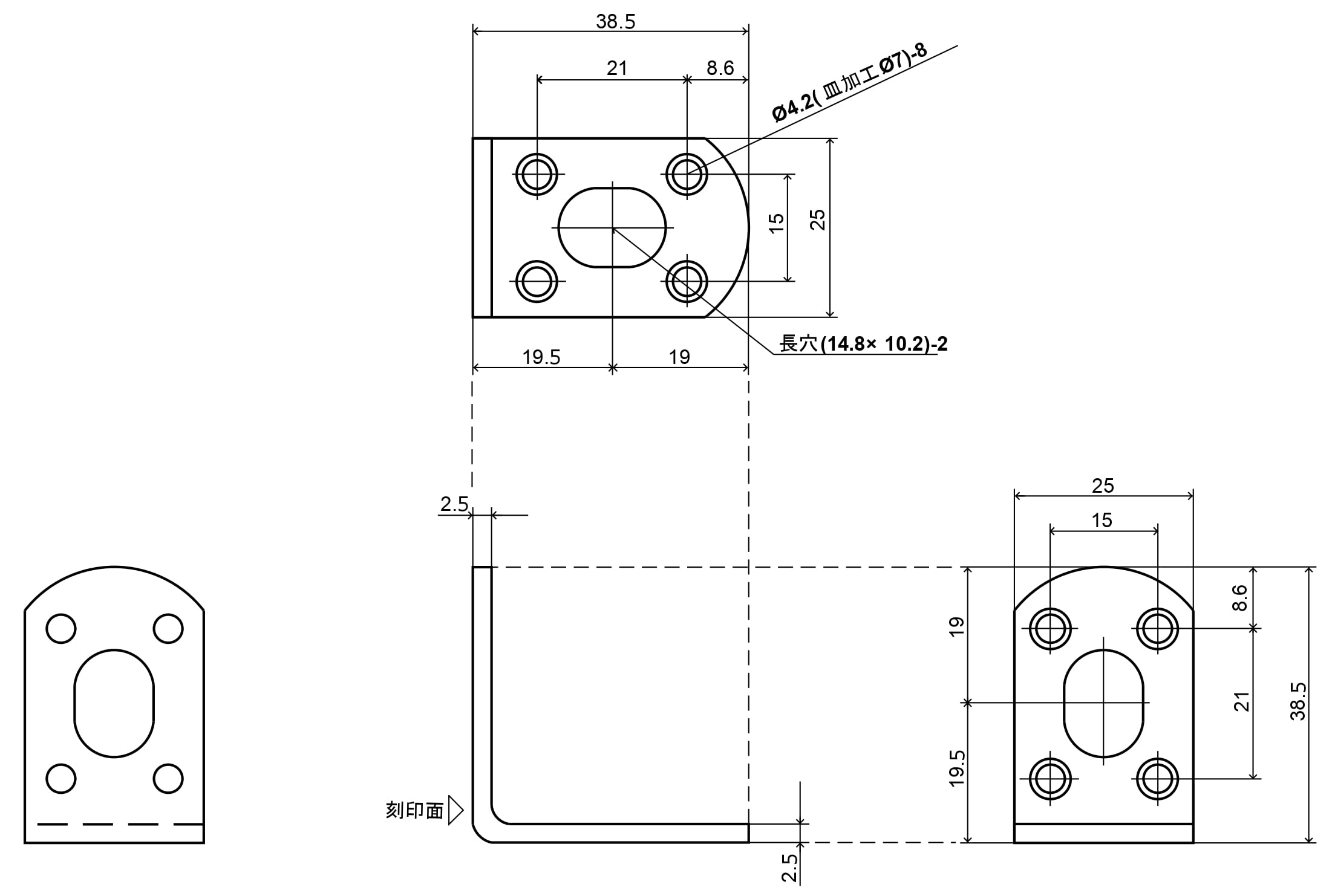 Amazon.co.jp: 補強金具 黒No.22 L型38.5×38.5mm (2本セット) : 産業